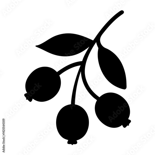 bilberry fruit minimalist silhouette vector icon - for graphic design projects bilberry, Modern Artwork.