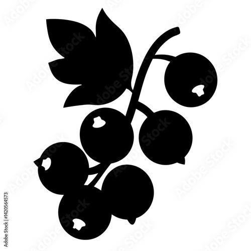 blackcurrant fruit minimalist silhouette vector icon - for graphic design projects blackcurrant, Modern Artwork.
