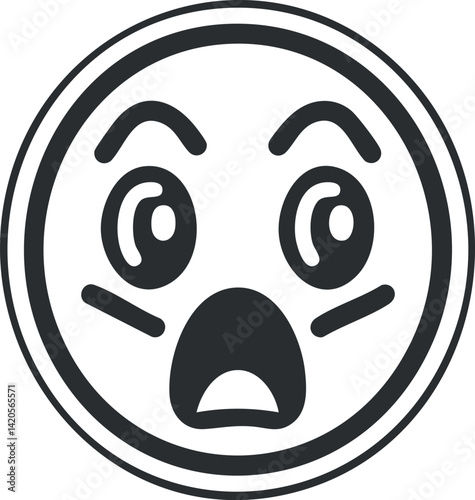 A surprised emoji face with wide eyes and an open mouth expressing shock or amazement.