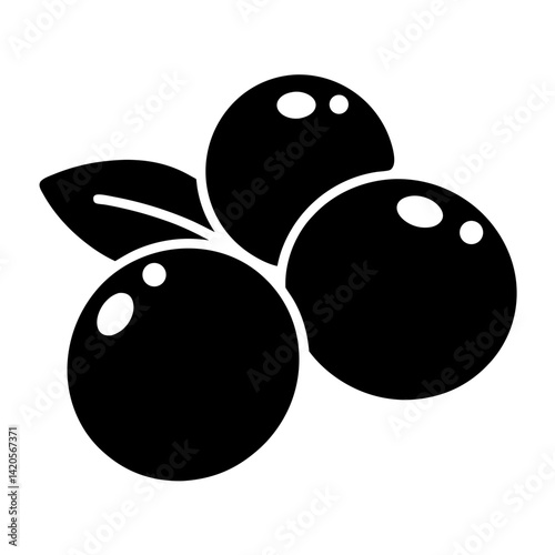 cranberry fruit minimalist silhouette vector icon - for graphic design projects cranberry, Modern Artwork.