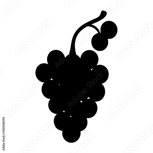 grape fruit minimalist silhouette vector icon - for graphic design projects grape, Modern Artwork.