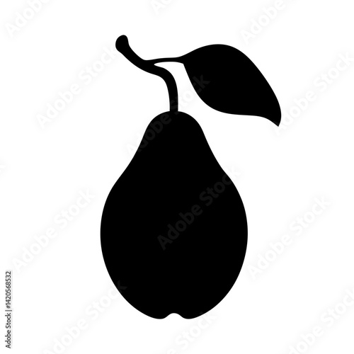 guava fruit minimalist silhouette vector icon - for graphic design projects guava, Modern Artwork.