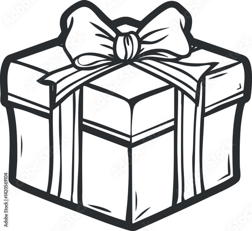 A decorative gift box with a bow, perfect for celebrations and special occasions.