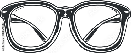 Illustration of stylish eyeglasses with a retro design suitable for various fashion contexts