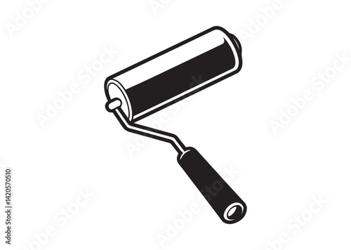Paint roller silhouette vector