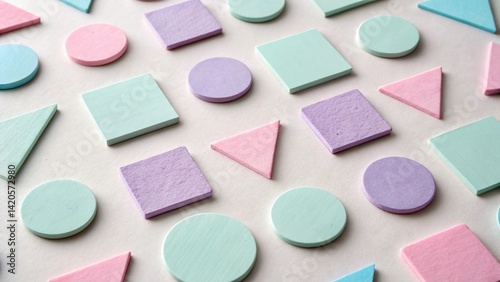  Pastel colored geometric background with flat design