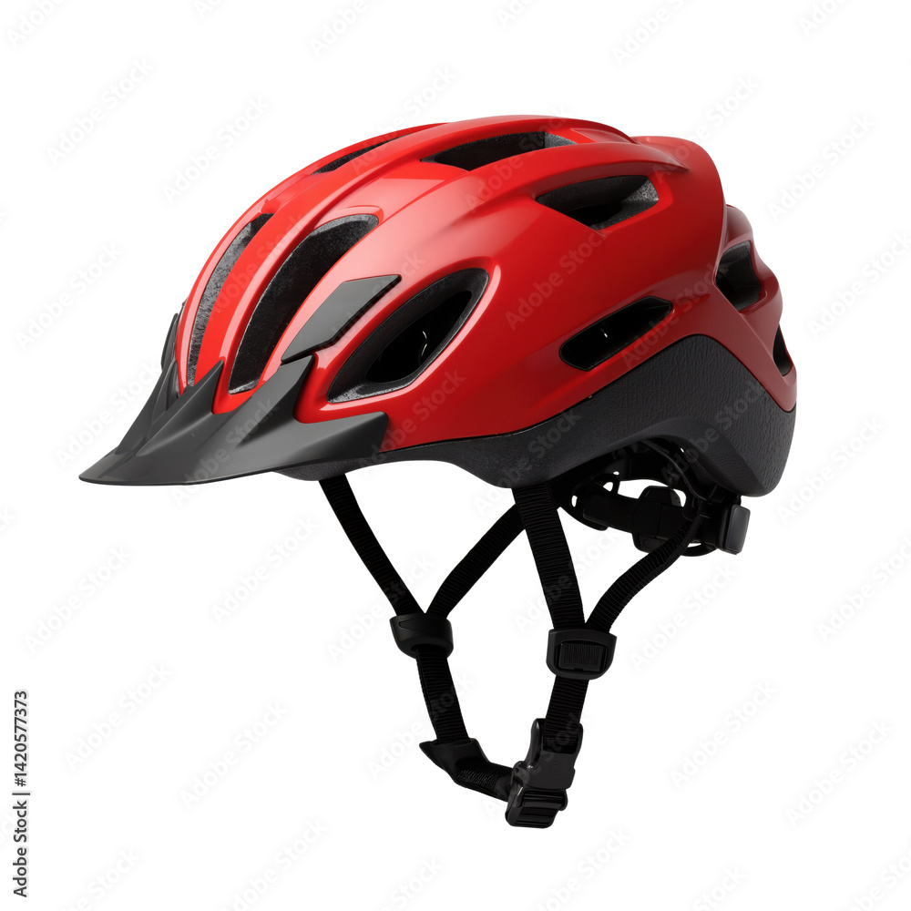 Bicycle helmet on a table isolated with a clean white background, ideal for sports equipment and cycling safety marketing Bicycle helmet on a table isolated with a clean white background, ideal for sports equipment and cycling safety marketing