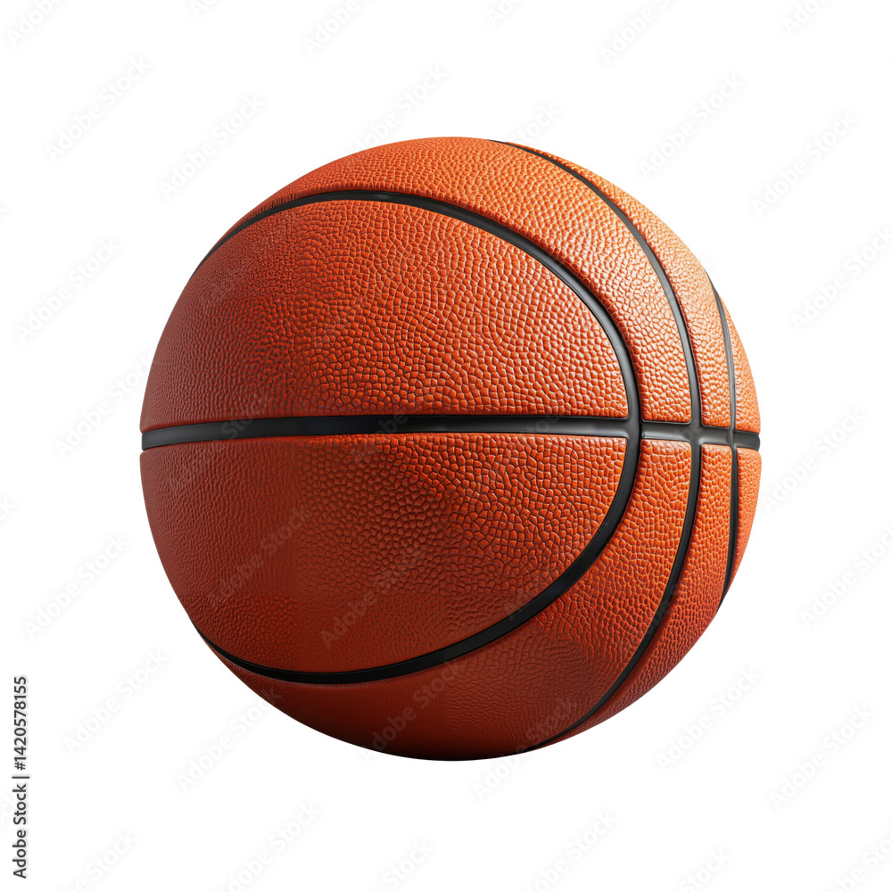 Fototapeta premium Basketball ball with shadow isolated on white background