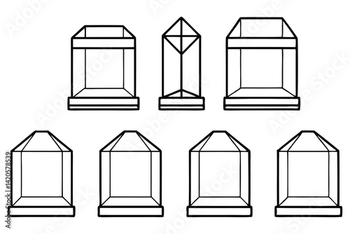 Contemporary Glass Display Cabinet Icons