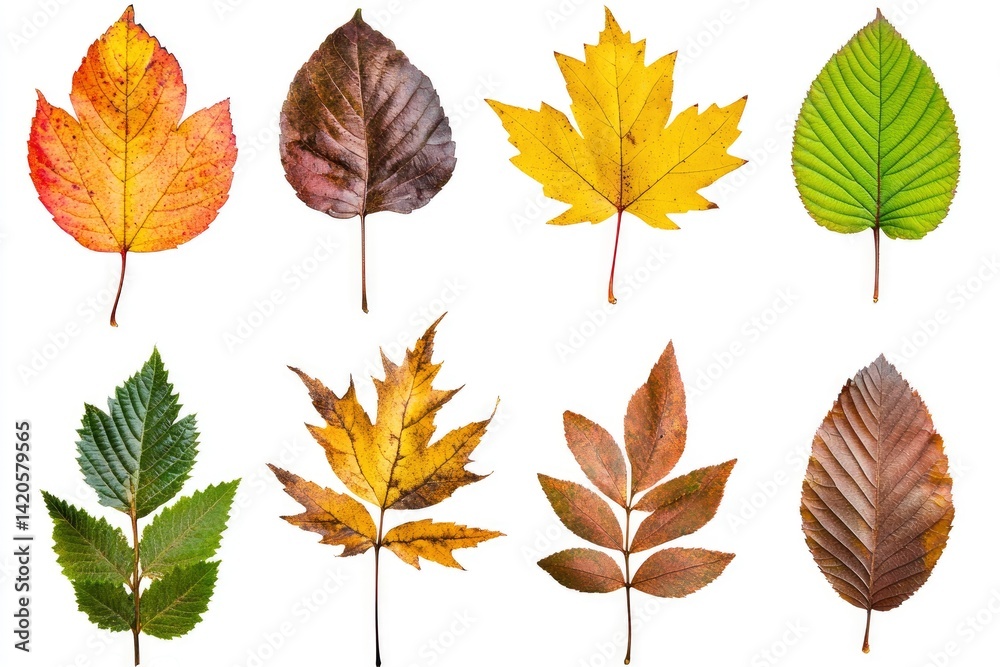 Naklejka premium Different Types of Fall Leaves