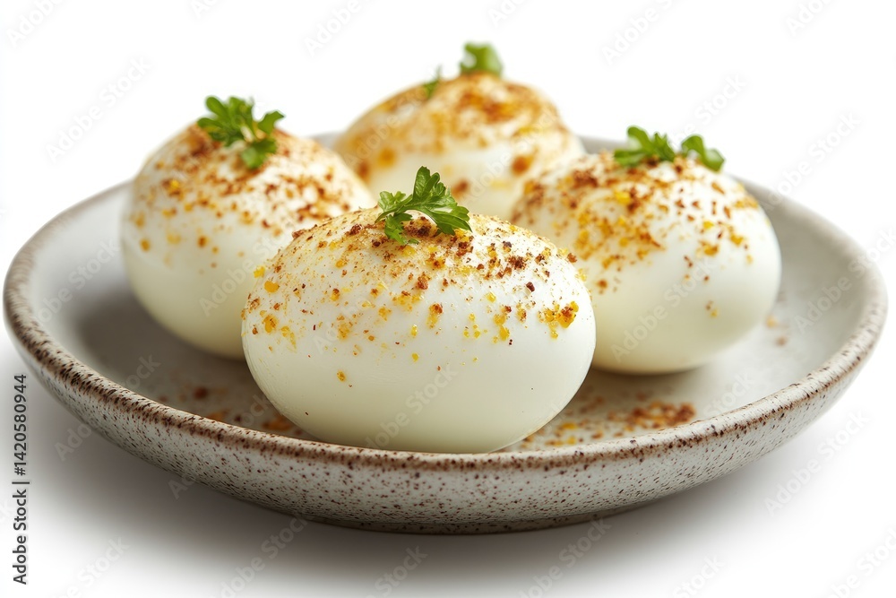 Hard Boiled Eggs with Sprinkles on Plate Hard Boiled Eggs with Sprinkles on Plate