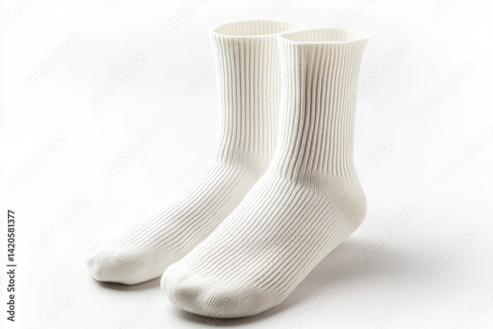 White Ribbed Sock
