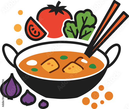 Colorful Soup Bowl Illustration