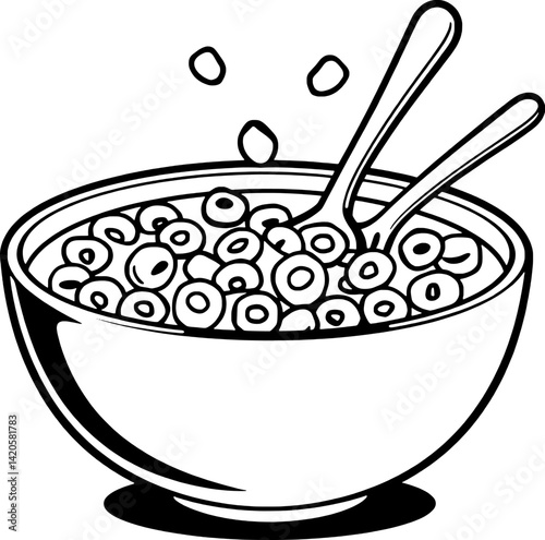 A Bowl Of Delicious Cereal Ready For Breakfast