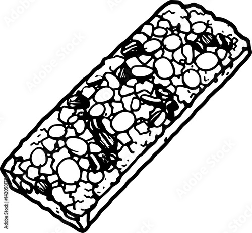 Delicious Granola Bar with Nuts and Oats Healthy Snack