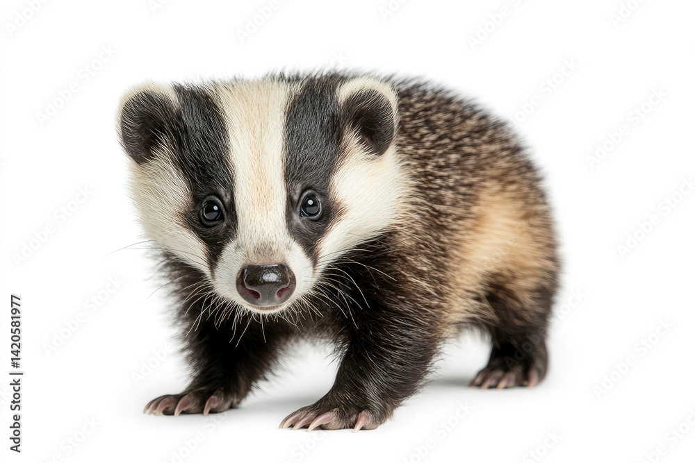 European Badger Cub Portrait European Badger Cub Portrait