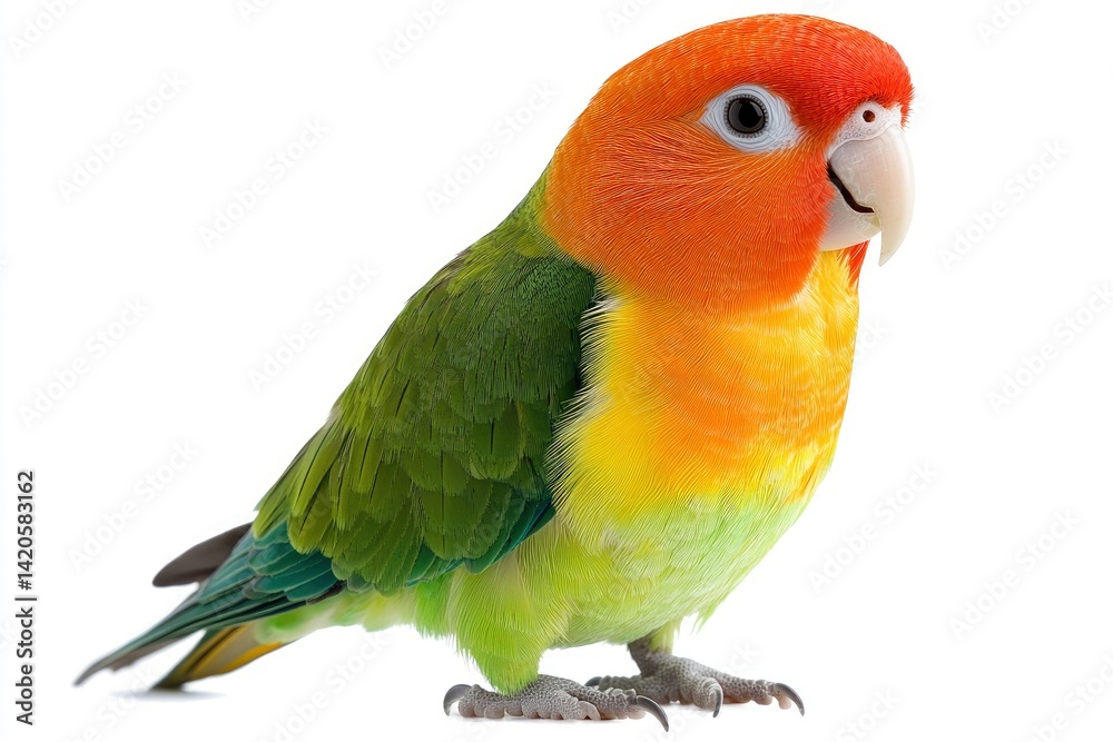 Peach Faced Lovebird on White Background Peach Faced Lovebird on White Background