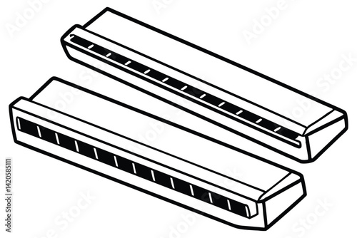 Different Harmonica Styles Vector Art