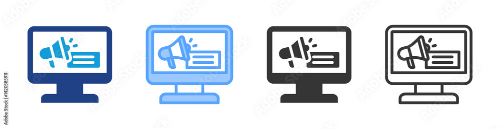 Fototapeta premium Advertising icon set multiple style collection