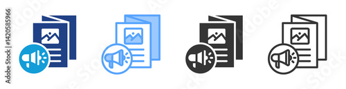 Brochure icon set multiple style collection