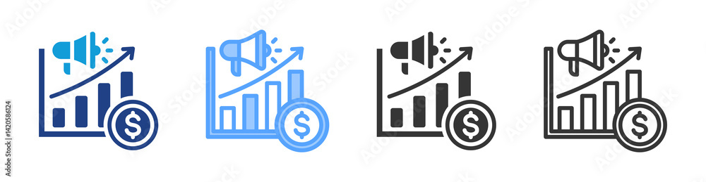Business Marketing icon set multiple style collection Business Marketing icon set multiple style collection