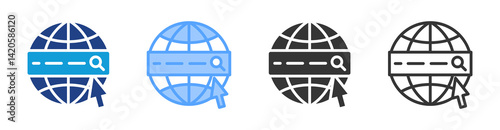 Website icon set multiple style collection