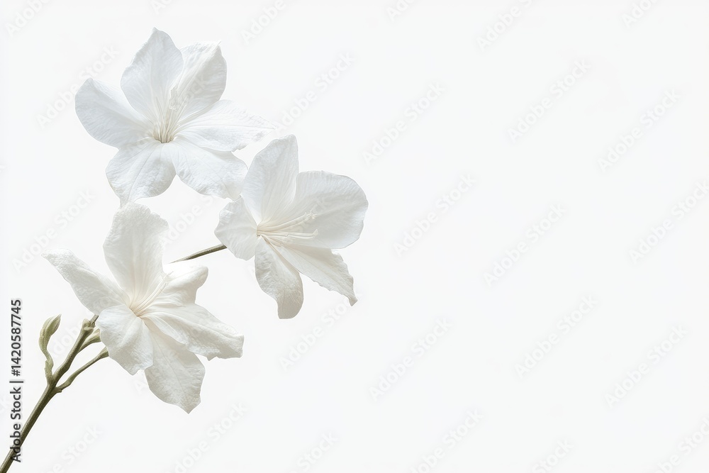 Obraz premium White Flower Blossom on White Background