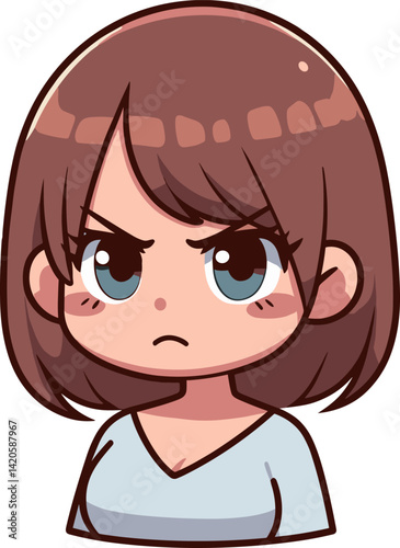 怒っている女性のイラスト
