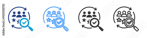 Customer Validation icon set multiple style collection