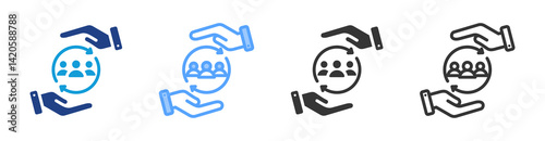 Customer Retention icon set multiple style collection