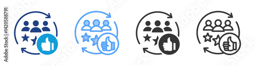 Customer Satisfaction icon set multiple style collection