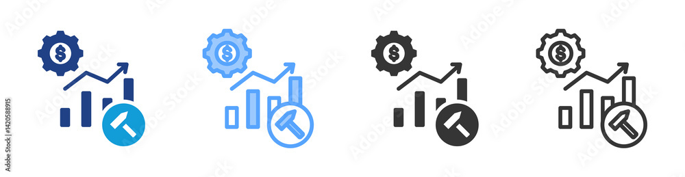 Company Building icon set multiple style collection Company Building icon set multiple style collection
