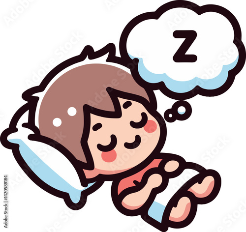 寝てる男の子のイラスト
