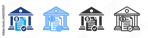 Clearing House icon set multiple style collection