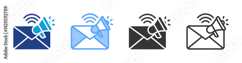 Direct Marketing icon set multiple style collection