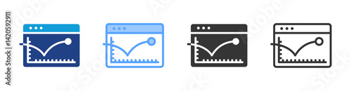 Bounce Rate icon set multiple style collection