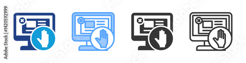Ad Blocker icon set multiple style collection