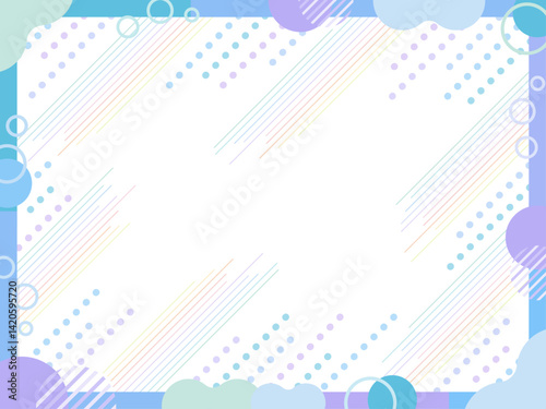 雨の日セールの背景イラスト（ フレーム　見出し　タイトル　梅雨　あめ　つゆ　メンフィス ）