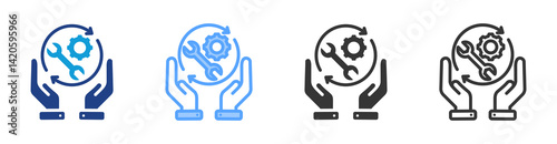Skills icon set multiple style collection