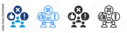 Customer Complaint icon set multiple style collection