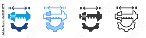 Measure icon set multiple style collection
