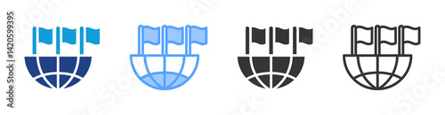 National icon set multiple style collection