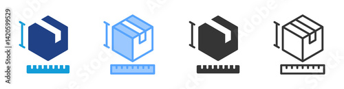 Dimensions icon set multiple style collection