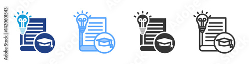 Dissertation icon set multiple style collection