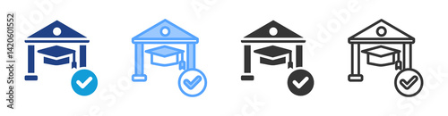 Admission icon set multiple style collection