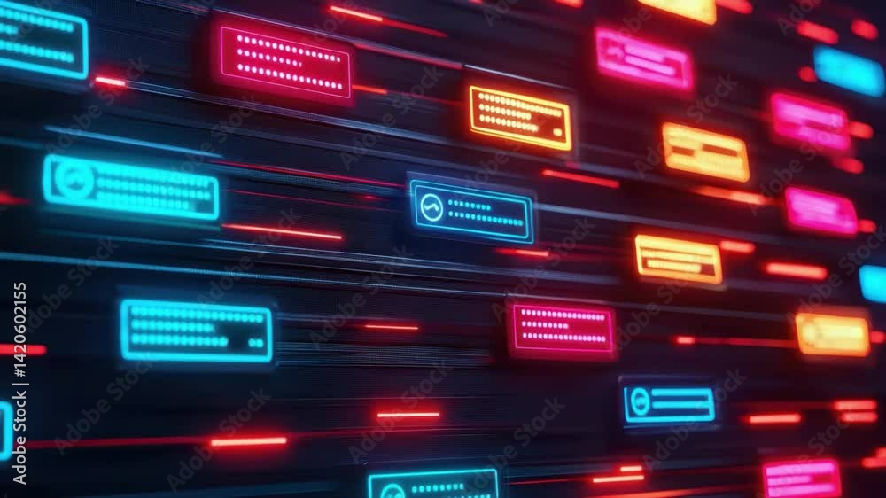 Futuristic Neon Abstract Background with Colorful Glowing Lights Futuristic Neon Abstract Background with Colorful Glowing Lights