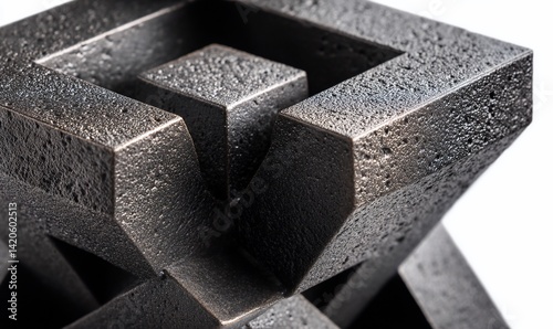 Abstract metal sculpture, geometric design