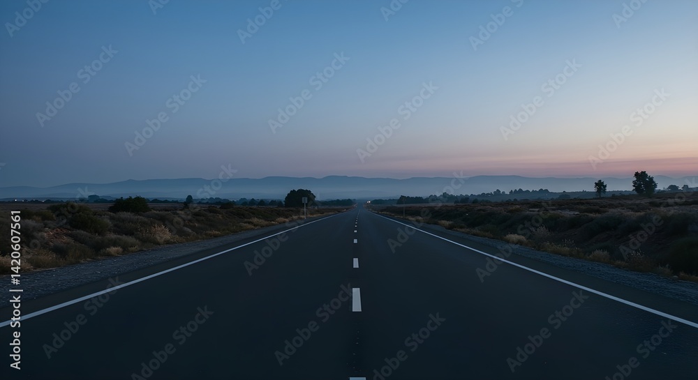 Fototapeta premium Sunset on the road.