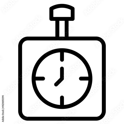 Alarm Clock Timer Line Icon