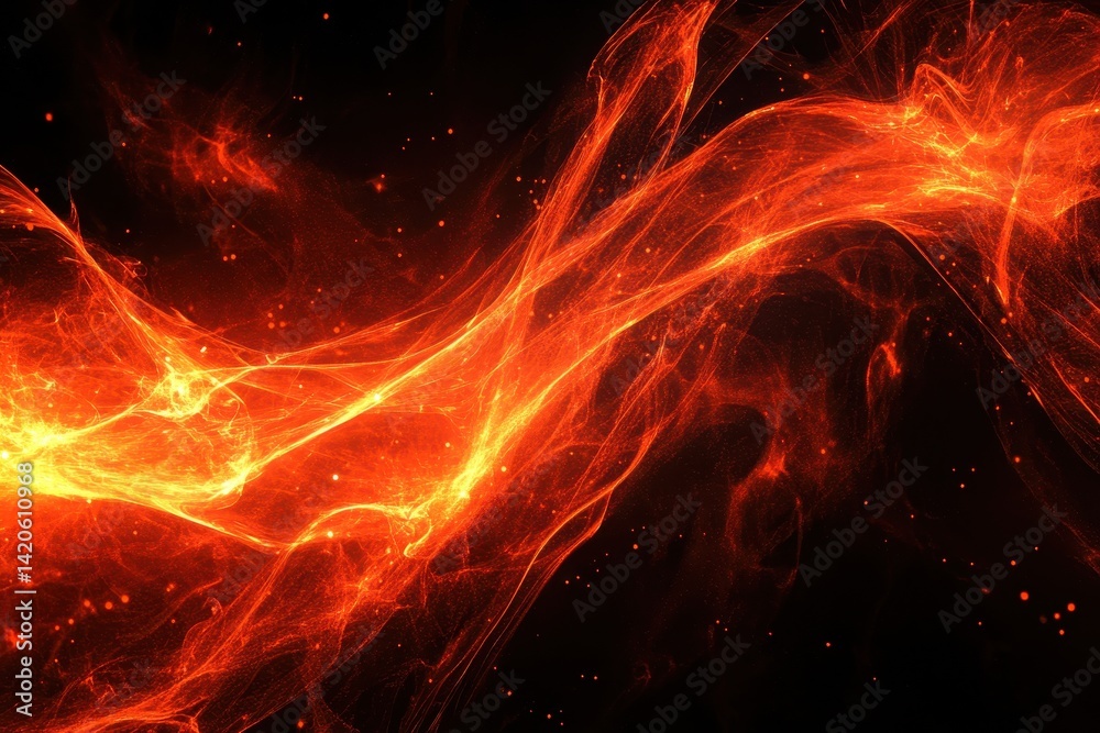 Abstract fiery energy flow